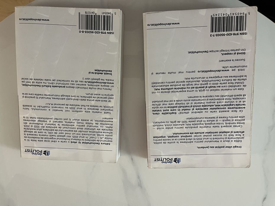 Vand manualele DevinoPolitist admitere subofiteri/master profesional