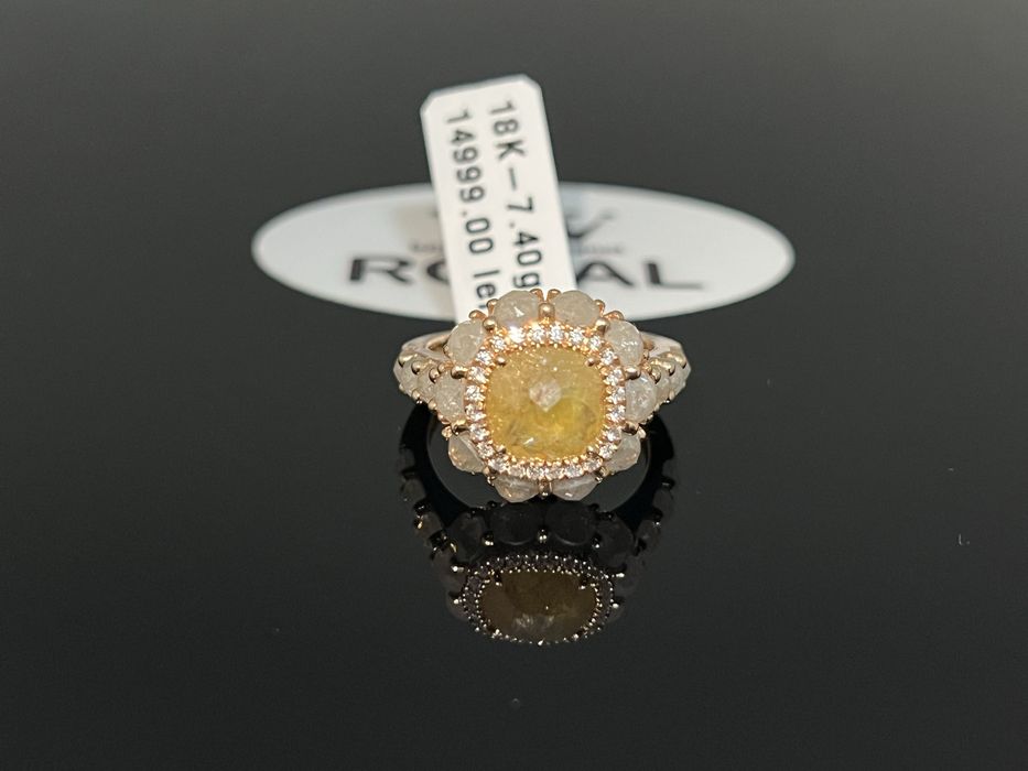Bijuteria Royal CB : Inel cu diamante aur rosé 18K 750 7,40 grame