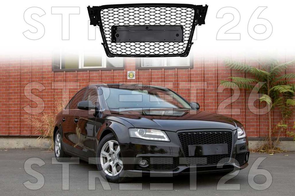 Grila AUDI A4 B8 (2008-2011) RS4 Design Negru Lucios fara PDC