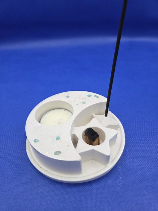 Suport de lumânare Protecție cu bețișor parfumat – Obsidian & Amazoni