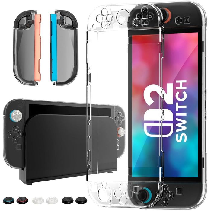 Husă Nintendo Switch 2 transparentă – protecție consolă + Joy-Con