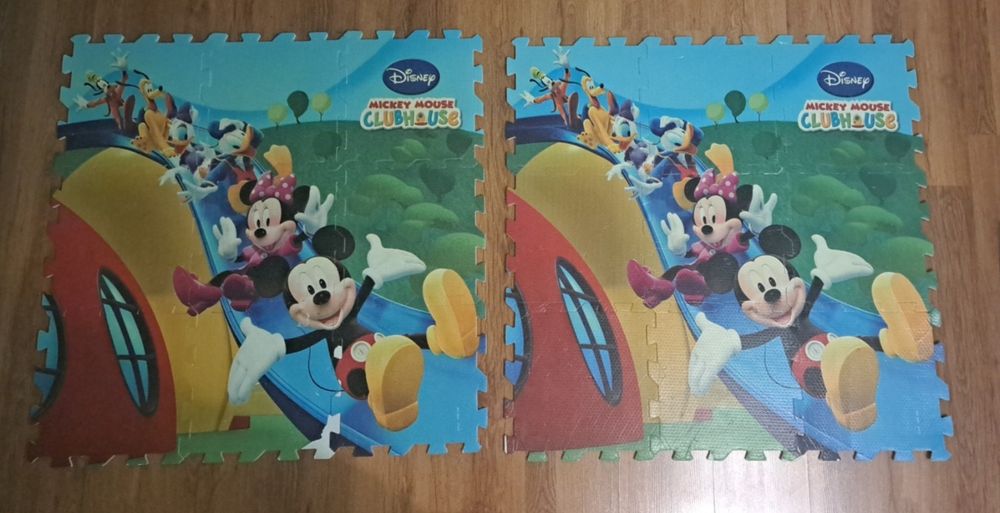 2 бр. пъзели за под от 9 части с героите от Мики Маус.