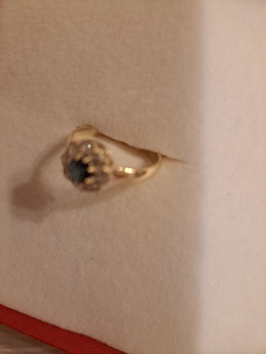 Inel aur cu safir si diamante