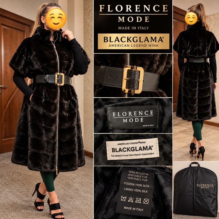 Шуба FLORENCE MODE BLACKGLAMA — Made in Italy 44 размер (подходит на S