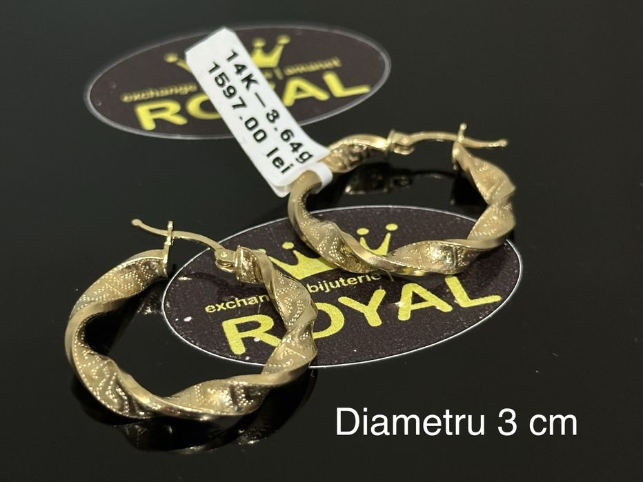 Bijuteria Royal: Cercei aur 14k/3.64 gr