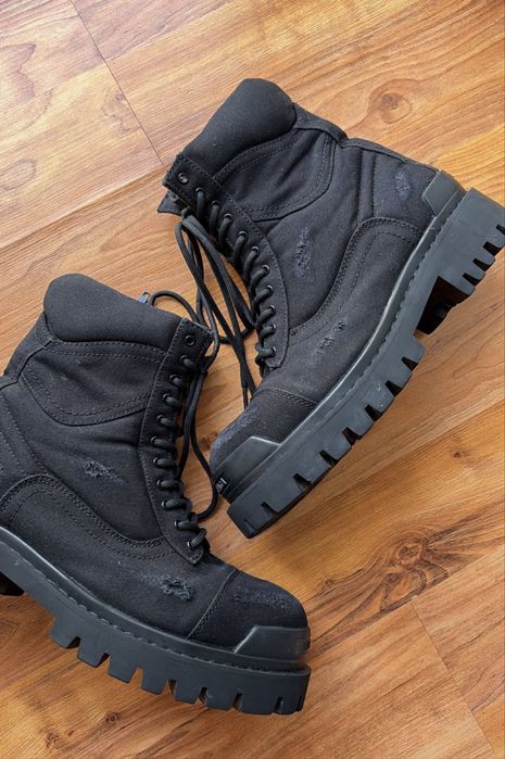 balenciaga striker boots black