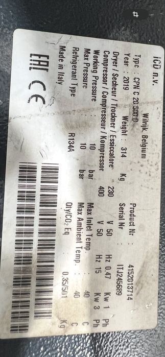 Compresor aer cu surub si uscator ChicagoPneumatic Rezervor 500 L