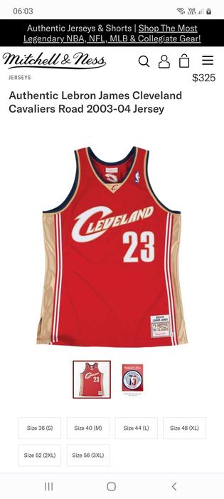 Vand maieu original Mitchell and Ness AuthenticSeries Lebron James #23
