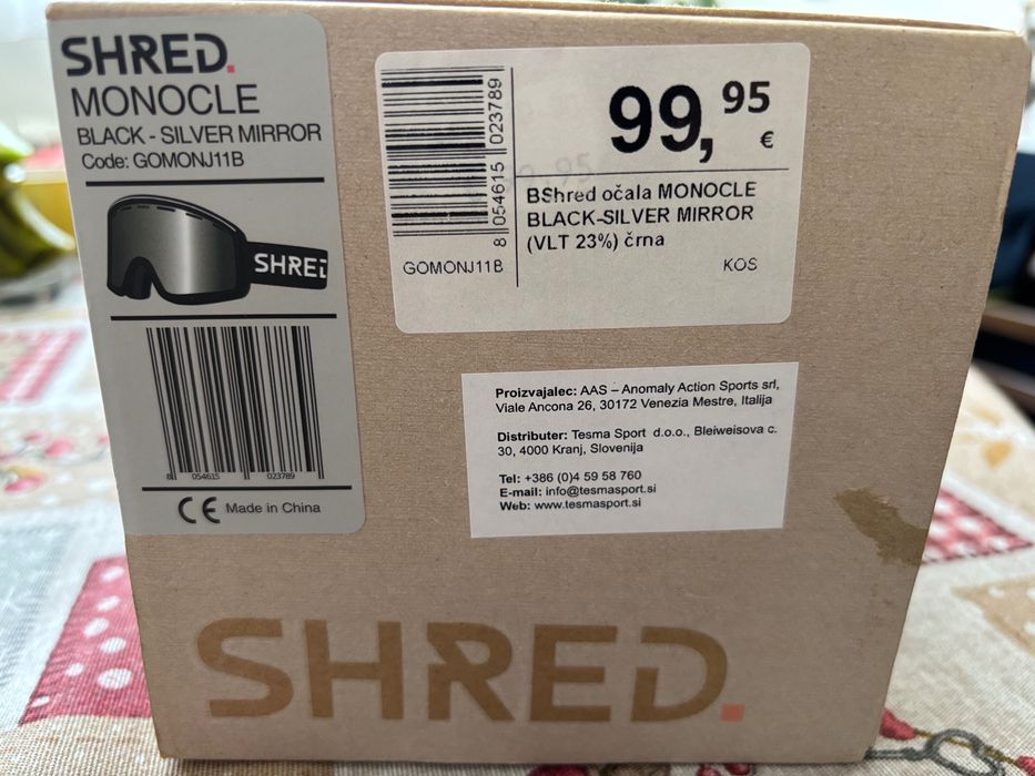 Ски очила Shred Black-Silver mirror, cat S2