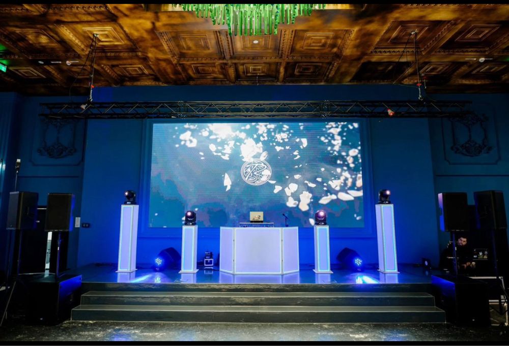 Pupitru dj RGB…+stalpi cover dj masca dj