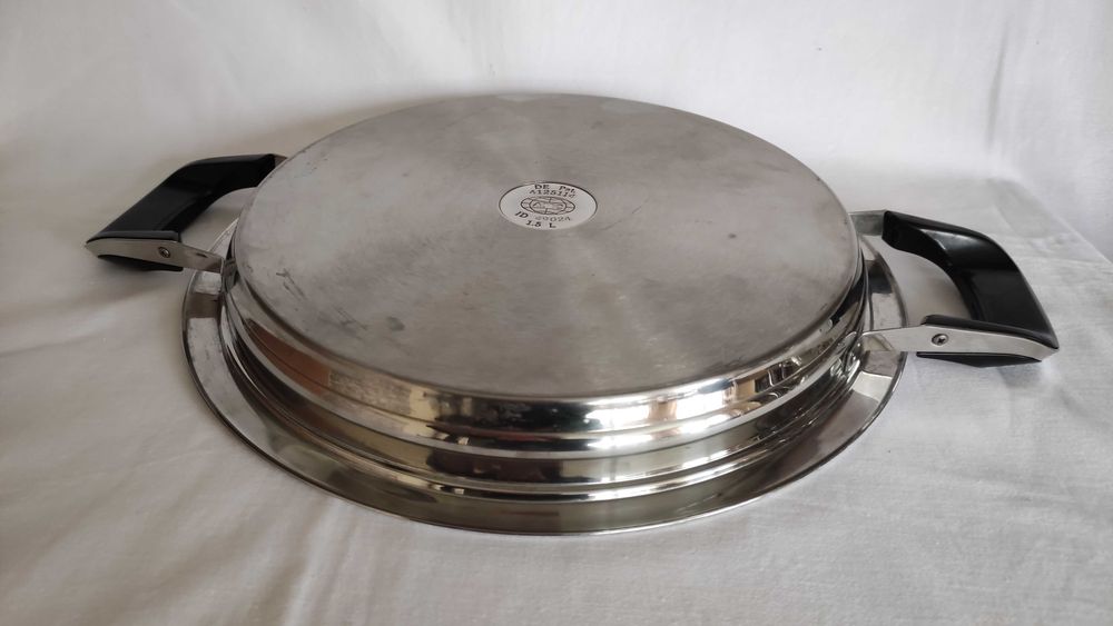 АМС масивен голям плитък тиган топ състояние+подарък капак