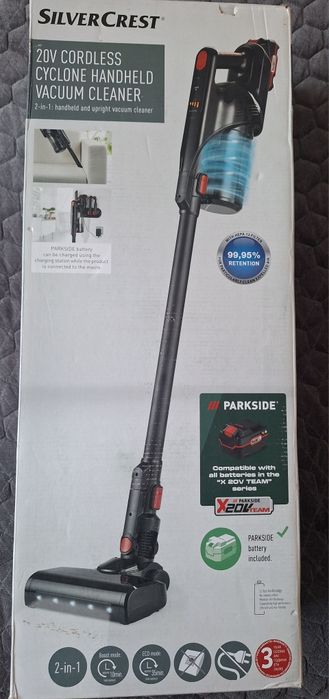 Акумулаторна Прахосмукачка работеща с батерия Парксайд 20В 2в1