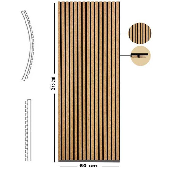 Акустични стенни панели 60/275 см. Дъб/Дъб сонома/Тик