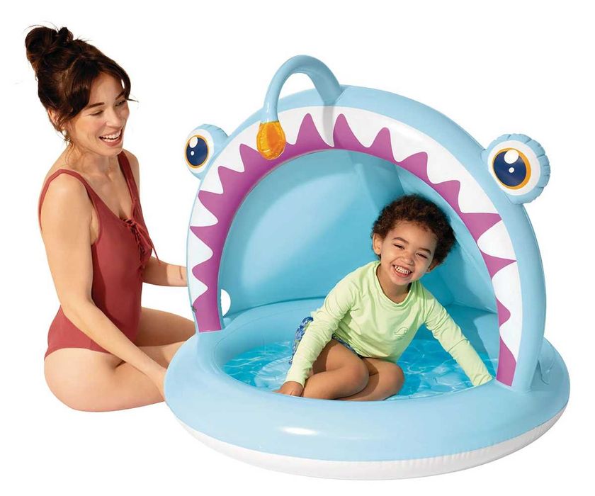 Детски надуваем басейн със сенник INTEX, коте еднорог