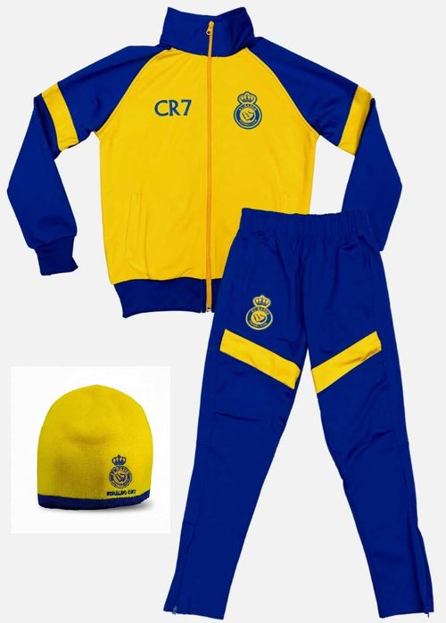 Сет Зимна Шапка + Детски анцуг Роналдо жълт CR7 Анцуг Ал Насър