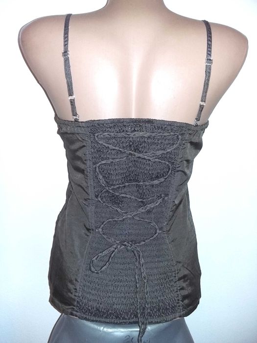 Top elegant unicat stil Corset chic satinat broderii florale fir lame