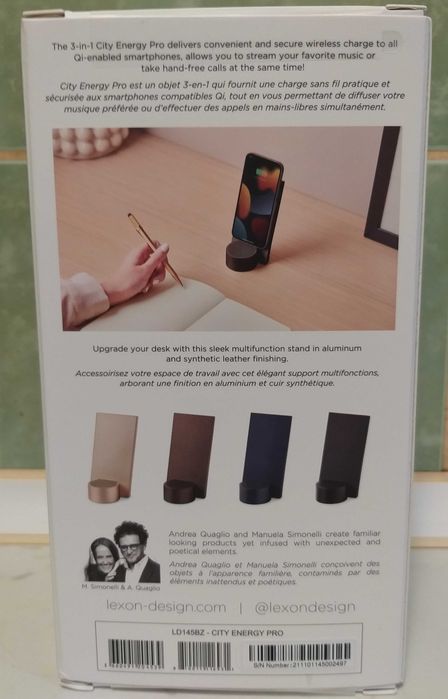 Incarcator wireless Lexon City Energy Pro difuzor bluetooth Bronz(nou)