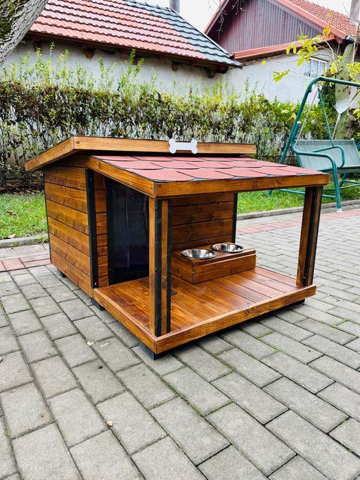 Cușcă câine PREMIUM cu terasă izolată, cu sau fără încălzire, garanție