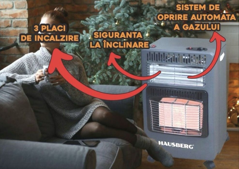 Soba pe gaz GPL(butelie) si electric Hausberg HB 1022 aprindere