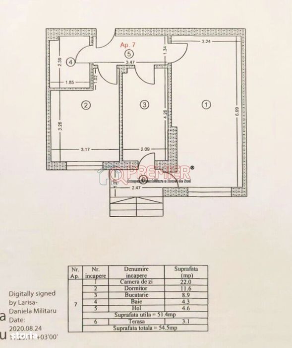 Apartament 2 camere 54.5 mp + curte proprie 23 mp | Str. Amurgului — fotografia 2