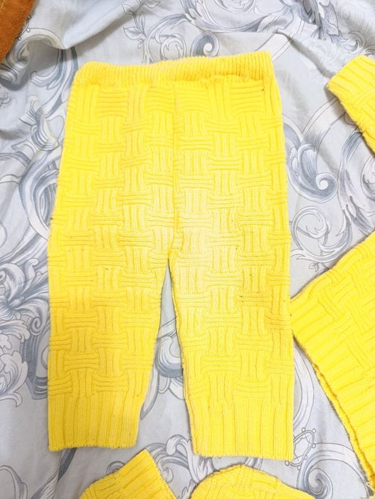 Детский комплект пинетки, шапка, штаны и жемфер