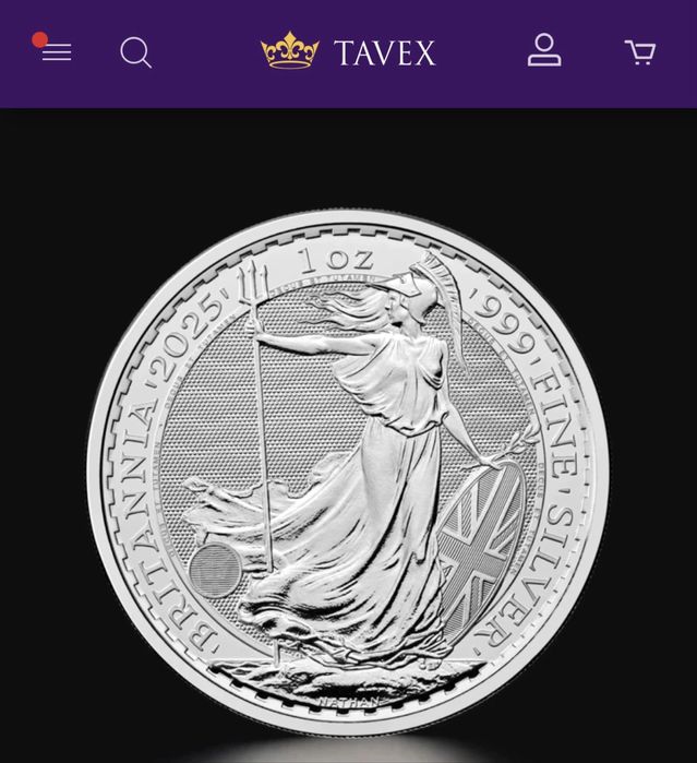 25 Сребърни инвестиционни монети Британия (от Тавекс с бележка)