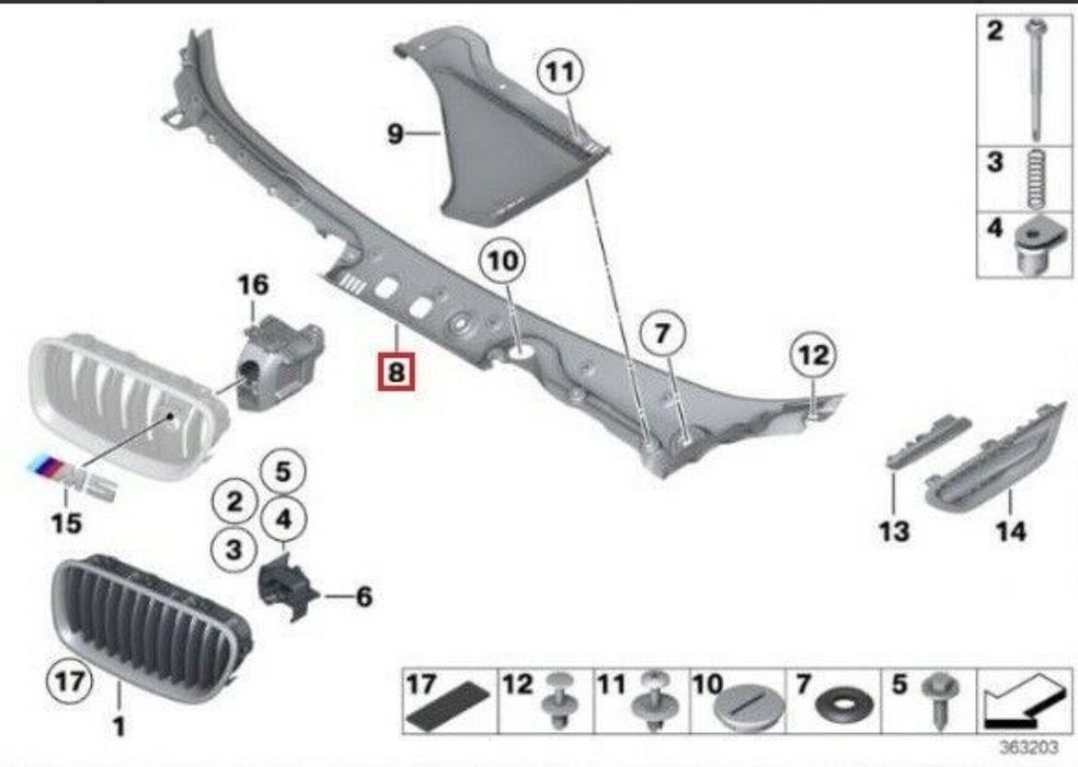 Кора под чистачките BMW 4 SERIES F32/F33/F34/F36/F82
