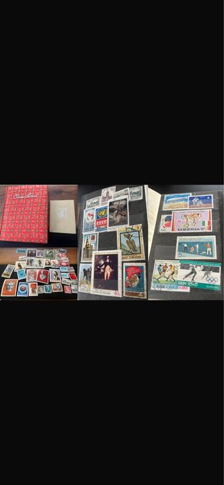 2 clasoare continand 817 timbre vechi