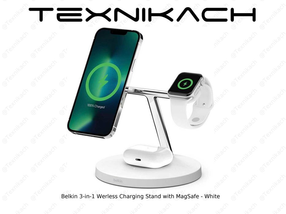 Новый • Belkin 3-in-1 Werless Charging Stand with Qi2 • Доставка