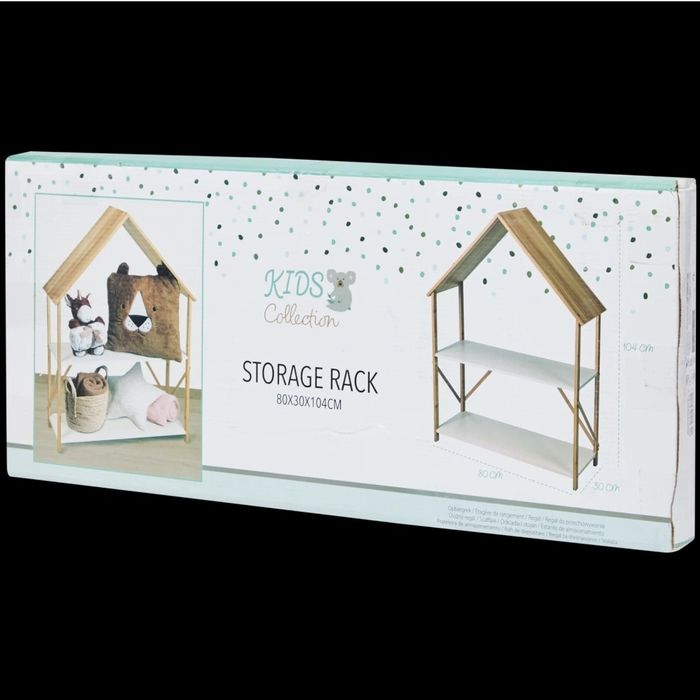 Детска Етажерка Къща дизайн с 2 рафта 80x30x108см библиотека за детска