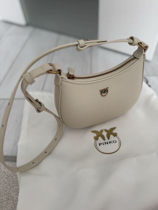 Pinko Half Moon baby leather shoulder bag