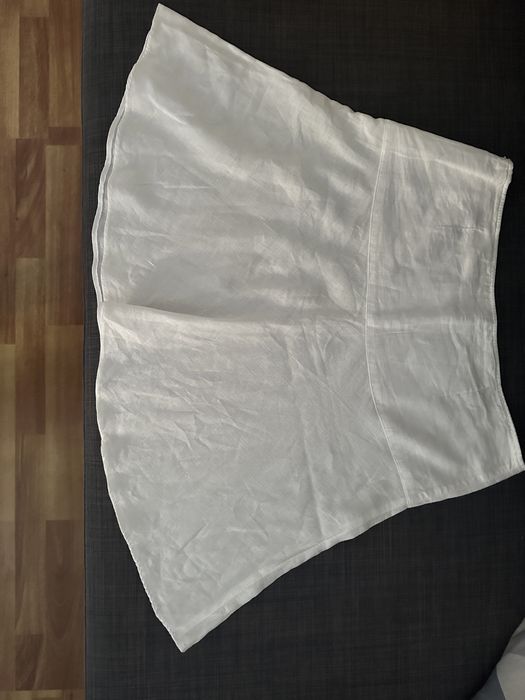 Fusta din in, alba, 42, Marks&Spencer, noua