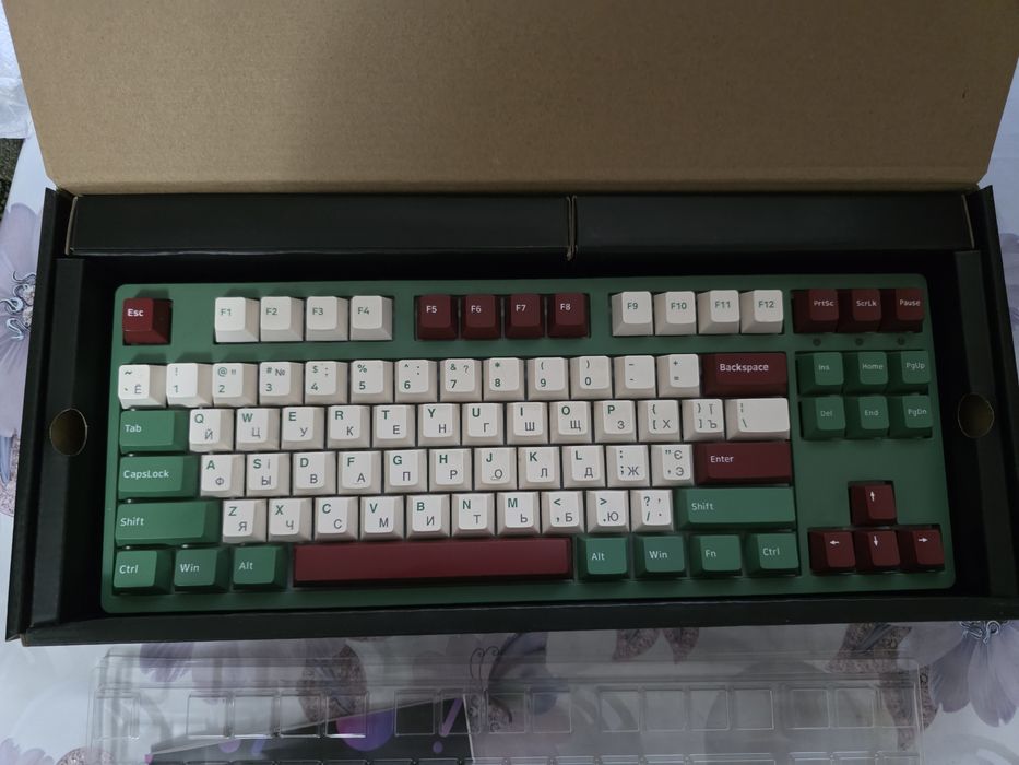 Клавиатура  механическая  Akko3087DS matcha Red Bean 650