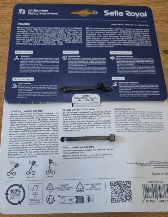 Șa bicicletă Selle Royal Respiro
axed - N