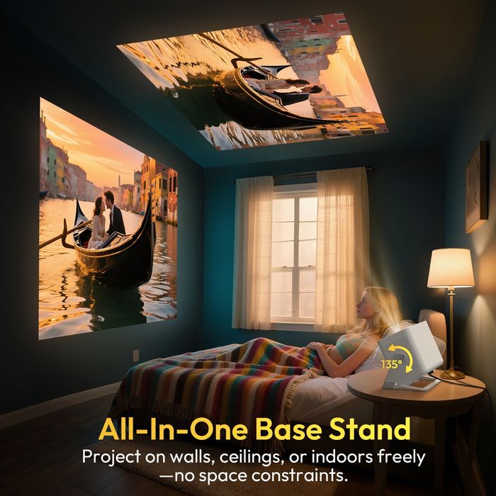 Топ Цена !WiFi6 , 4K , Smart Проектор с вграден Android и приложения