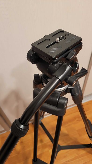 Trepied video profesional inaltime max 190cm/8 kg heavy duty camera aparat foto dslr cap fluid talpica quick release stativ pt streaming podcast nunta