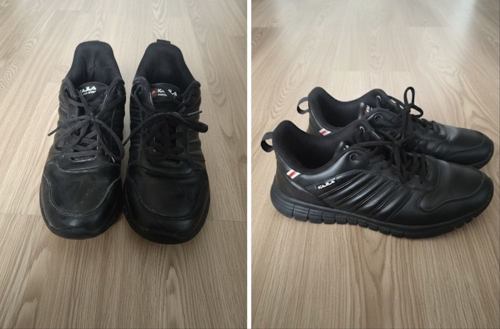 Кроссовки чёрно белые