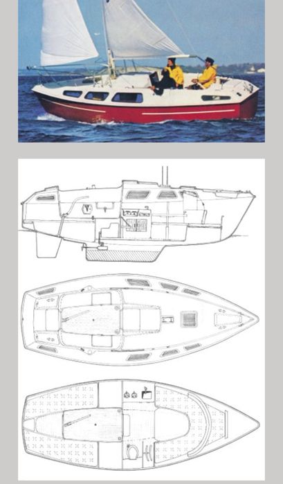 Платноходка с каюта  Яхта Flying Tramp с извънбордови мотор Yamaha
