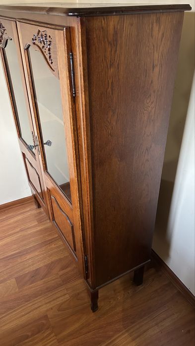 Bibliotecă stejar masiv – stil franțuzesc autentic, piesă rară!