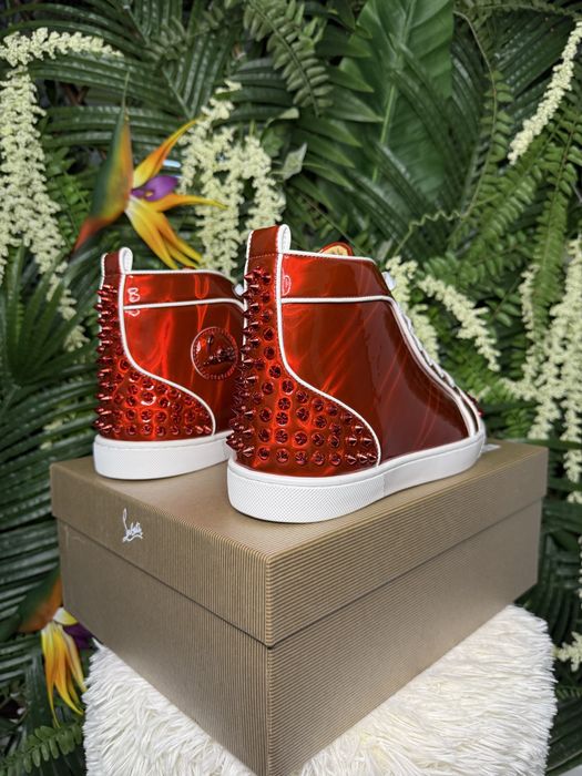 Christian Louboutin High Red Glossy Spikes