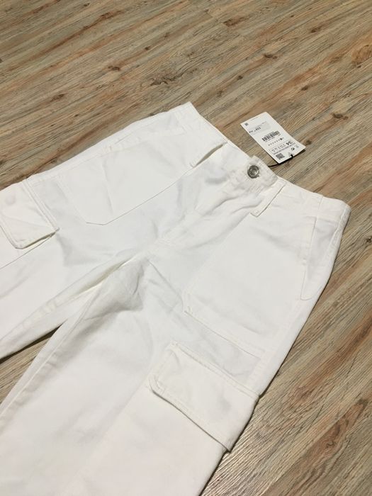 Blugi albi cargo Zara
