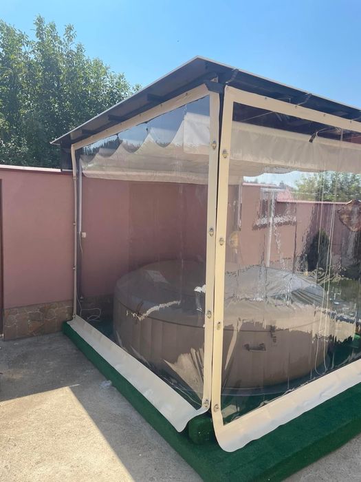 Ветроупорни завеси,тенти,сенници,кристал,винил,обков.