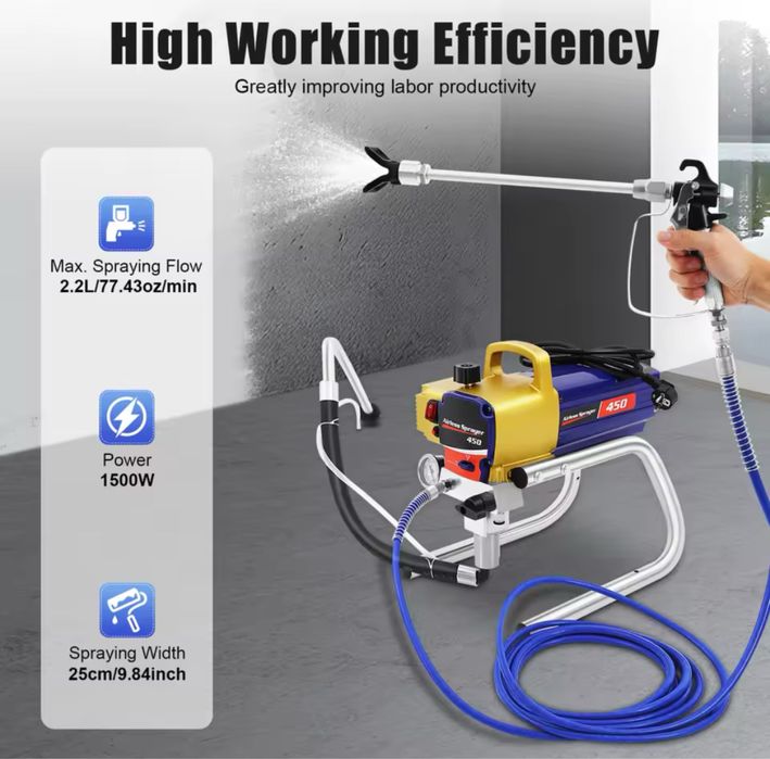 Професионална машина за безвъздушно боядисване 1500 W/2,2 л. модел 450
