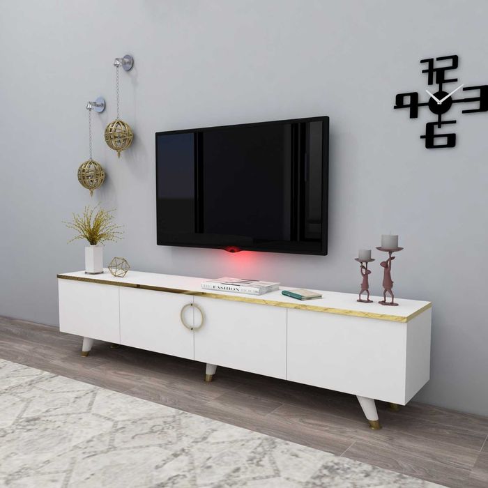 550ARN2146 Comoda Tv Luxia Alb/Auriu