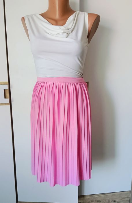 Fustă roz baby plisată OVS – talie elastică, midi M/L