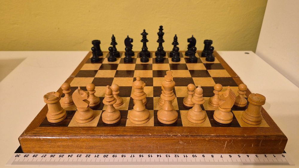 Set tabla joc sah set lemn retro vintage colectie piese premium IQ PRO