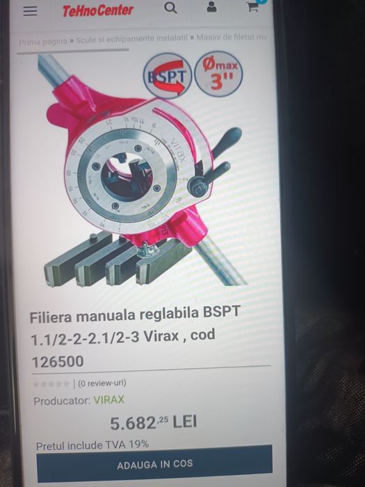 Filiera manuala reglabila Virax