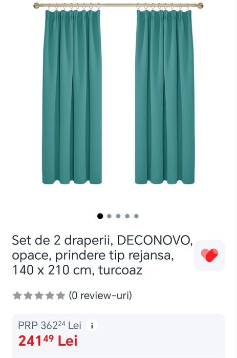 Draperii set 2 buc turcoaz Deconovo noi
