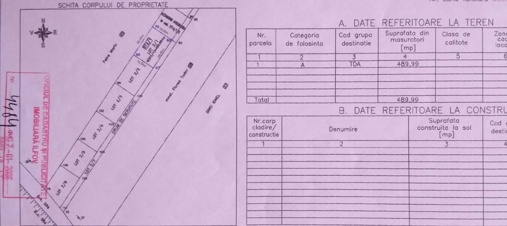 Propietar- vand teren intravilan Otopeni -Constantin Brancoveanu