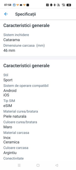 Smartwatch Huawei Watch 3, 46 mm